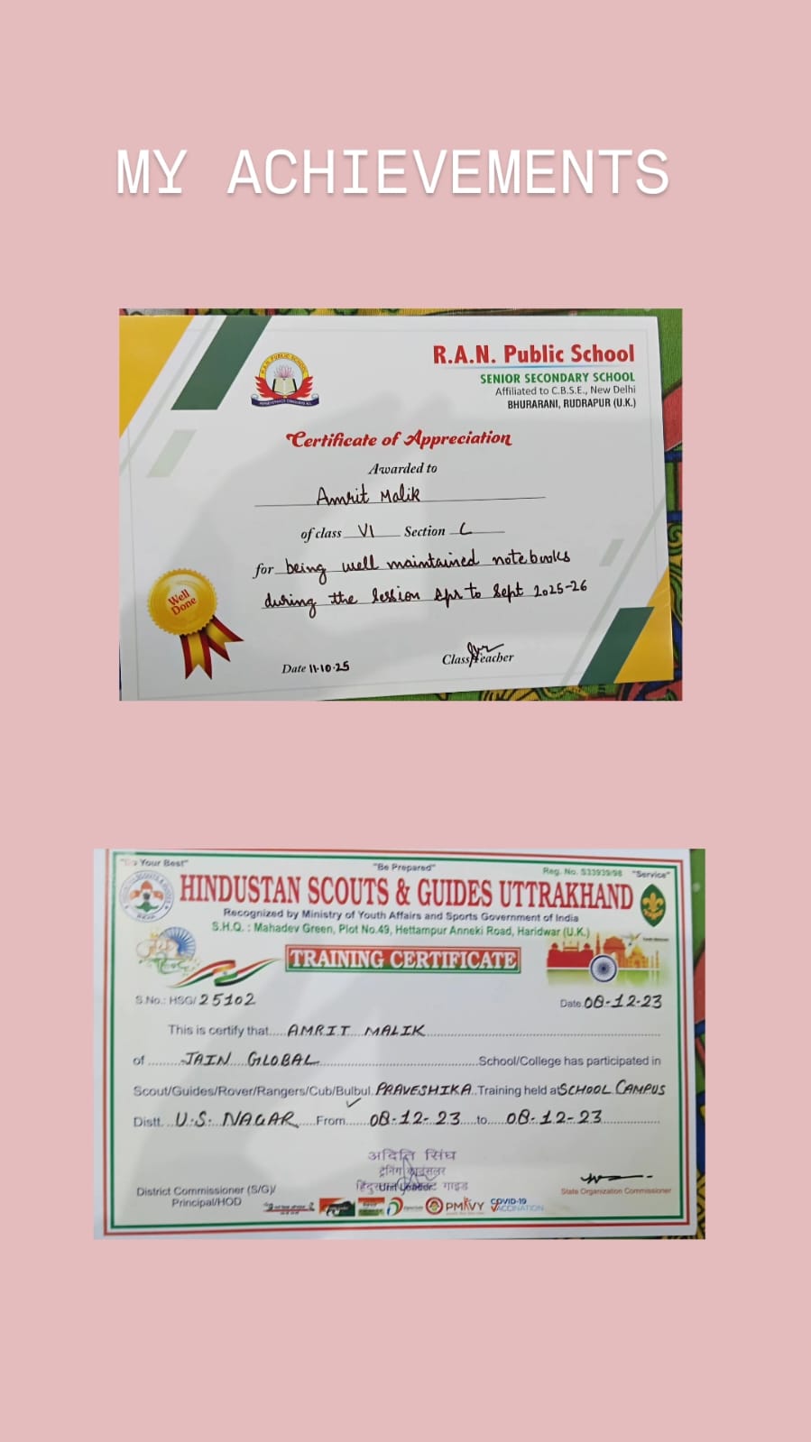 Appreciation & Scouts Certificate